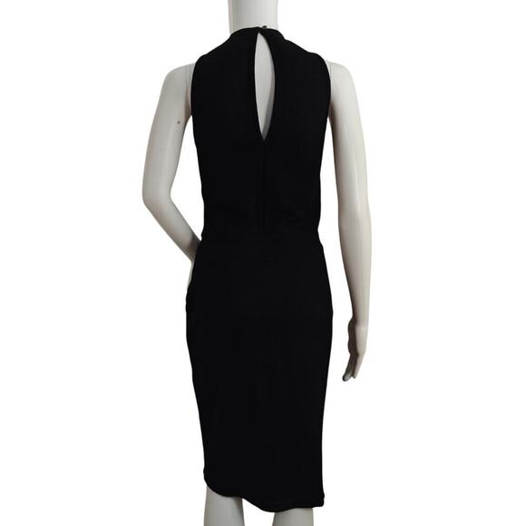 Helmut Lang Sonar Wool Drape Dress Size Small Black Sleeveless Pockets Lined - Picture 11 of 15